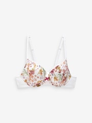 White Botanical Floral Print Lace Bra - Image 6 of 7