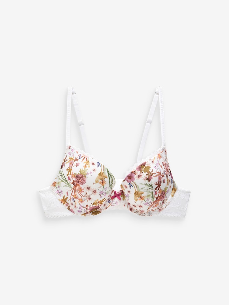 Liigne Women's Flower Printed Padded Bra - Wireless Comfort Bra For Everyday Wear