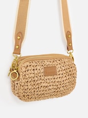 Oliver Bonas Brown Naha Brown Straw Weave Crossbody Bag - Image 2 of 7