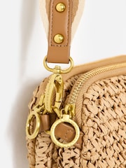 Oliver Bonas Brown Naha Brown Straw Weave Crossbody Bag - Image 6 of 7