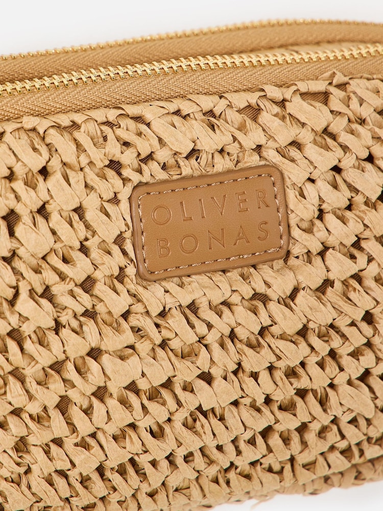 Oliver Bonas Brown Naha Brown Straw Weave Crossbody Bag - Image 7 of 7