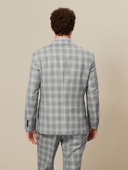 Light Grey Tailored Fit Textured Suit: Jacket - Image 3 of 9