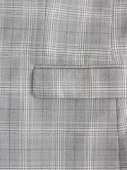 Light Grey Tailored Fit Textured Suit: Jacket - Image 8 of 9