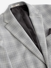 Light Grey Tailored Fit Textured Suit: Jacket - Image 9 of 9