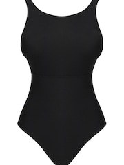 Figleaves Black Icon Non Wired High Neck Strapping Swimsuit - Image 5 of 5