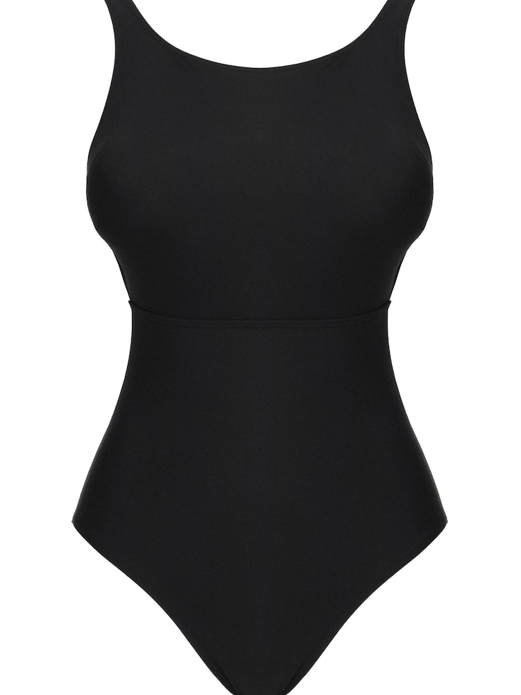 Figleaves Black Icon Non Wired High Neck Strapping Swimsuit - Image 5 of 5