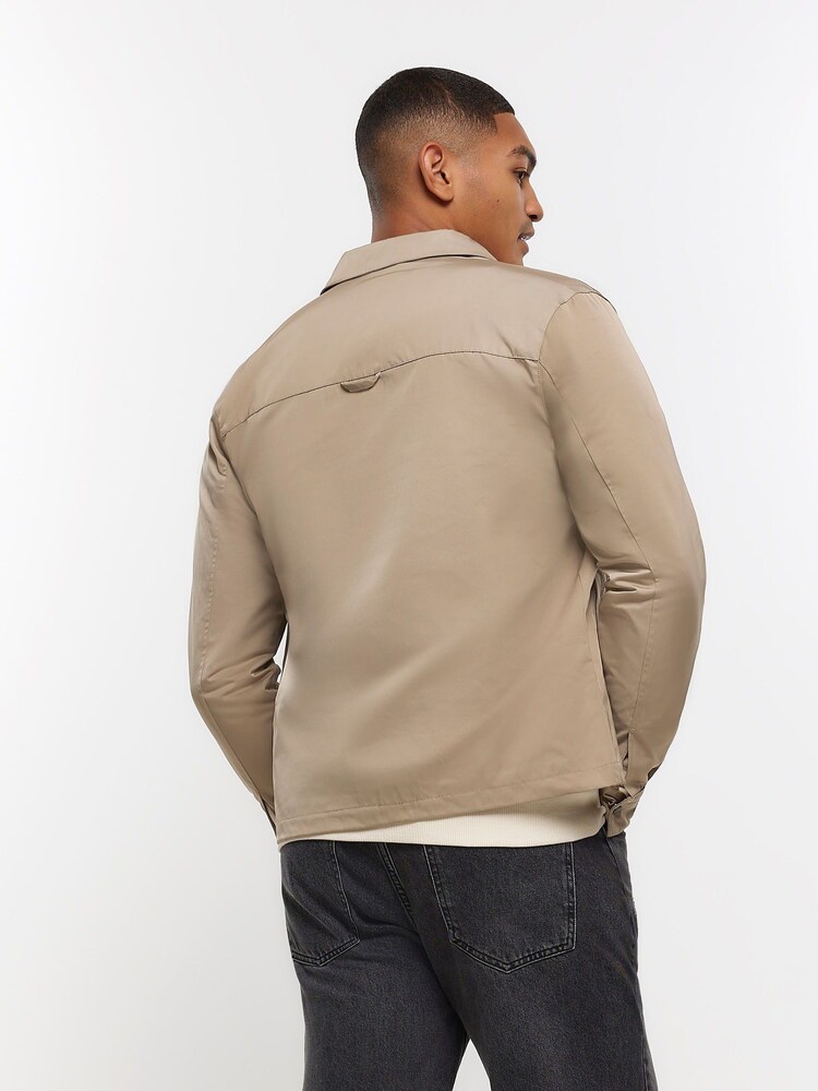 River Island Natural Regular Zip Up Shacket - Image 2 of 5