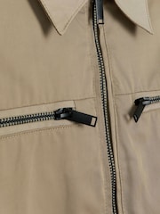 River Island Natural Regular Zip Up Shacket - Image 5 of 5