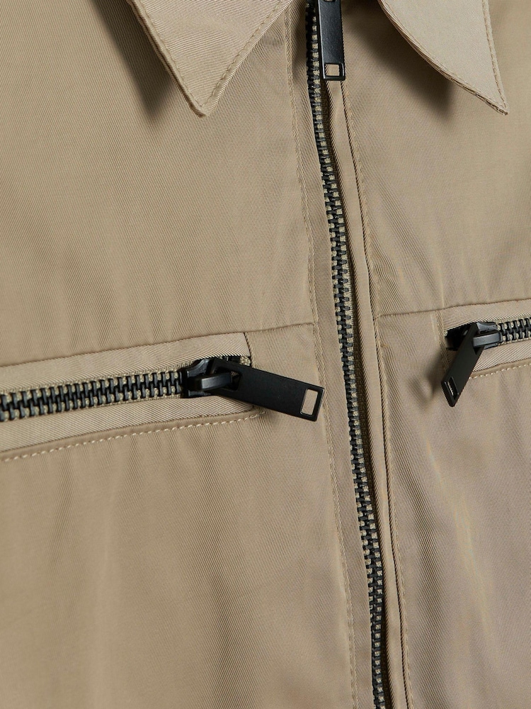 River Island Natural Regular Zip Up Shacket - Image 5 of 5