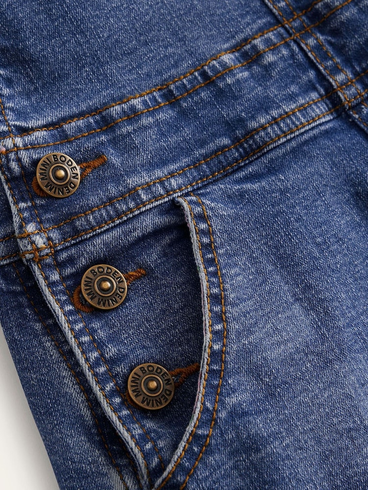 Boden Blue Heart Pocket Short Dungarees - Image 4 of 4