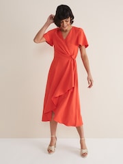 Phase Eight Red Julissa Wrap Dress - Image 3 of 6