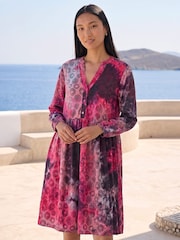 Roman Pink Animal Shirt Dress - Image 3 of 4