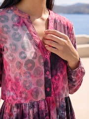 Roman Pink Animal Shirt Dress - Image 4 of 4