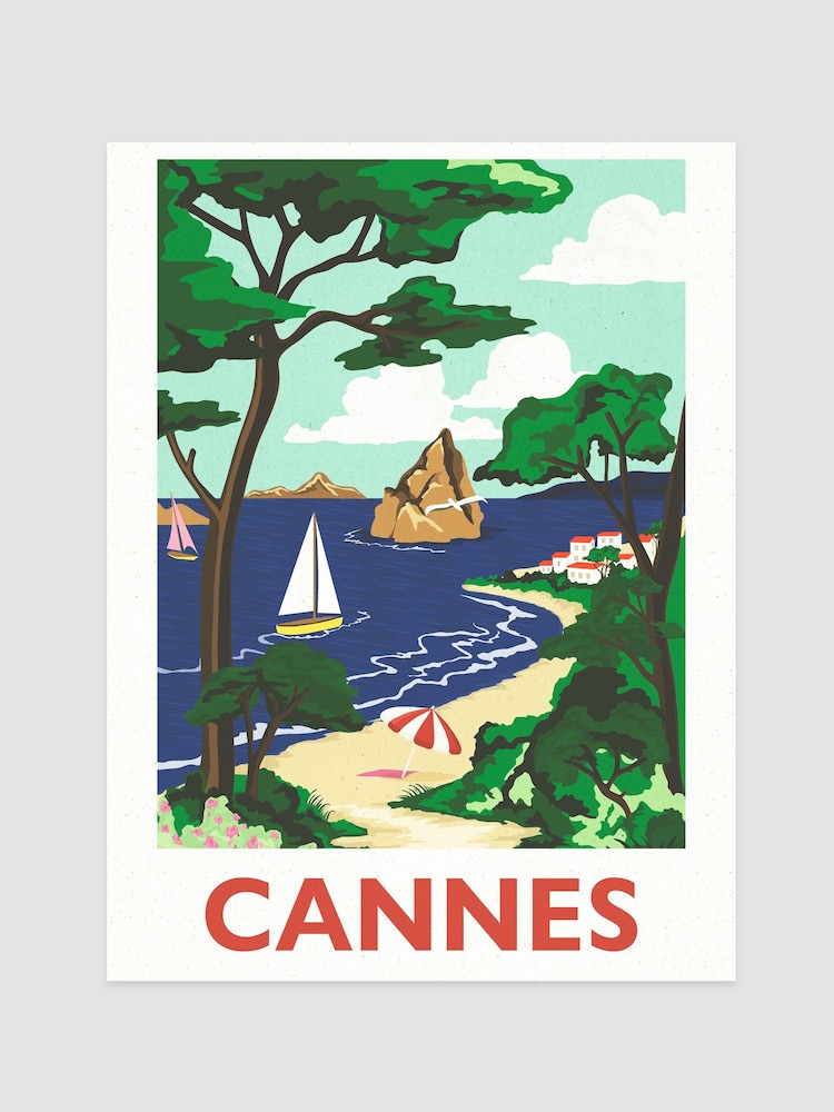 Joules Colourful Cannes Print Wall Art - Image 1 sur 2