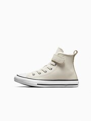 Converse White Easy On Leather Fleece Lined Junior Trainers - Image 2 of 9