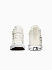 Converse White Easy On Leather Fleece Lined Junior Trainers - Image 4 of 9