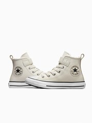 Converse White Easy On Leather Fleece Lined Junior Trainers - Image 5 of 9