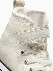 Converse White Easy On Leather Fleece Lined Junior Trainers - Image 9 of 9