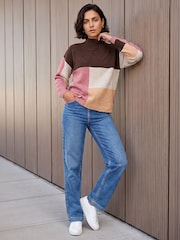 Roman Brown Colour Block Jumper - Image 3 of 4