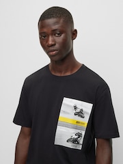 BOSS Black Relaxed Fit Motorbike Racing Graphic T-Shirt - Image 4 of 5