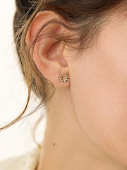 Oliver Bonas Gold Tone Dixon Hammered Horseshoe Gold Plated Stud Earrings - Image 4 of 4