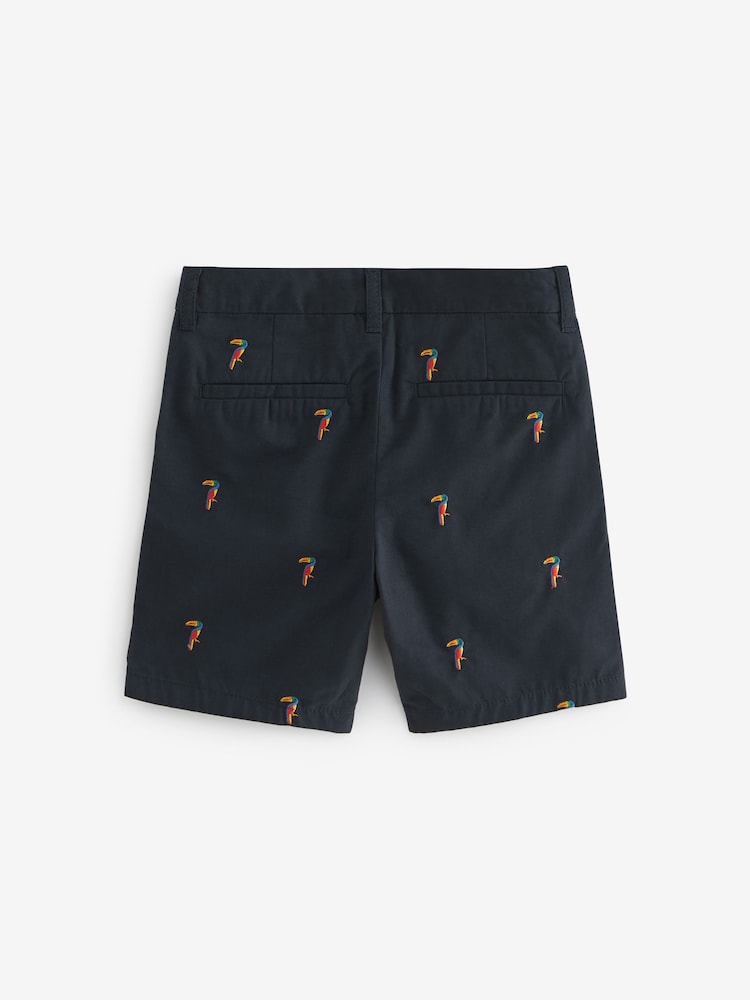 Navy Toucan All Over Embroidery Chino Shorts (3-16yrs) - Image 1 of 3