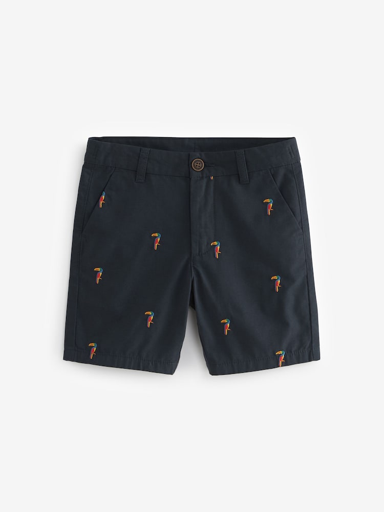 Navy Toucan All Over Embroidery Chino Shorts (3-16yrs) - Image 2 of 3