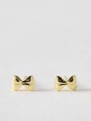Oliver Bonas Gold Farfalle Pasta Bow Gold Plated Stud Earrings - Image 1 of 4