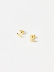 Oliver Bonas Gold Farfalle Pasta Bow Gold Plated Stud Earrings - Image 2 of 4