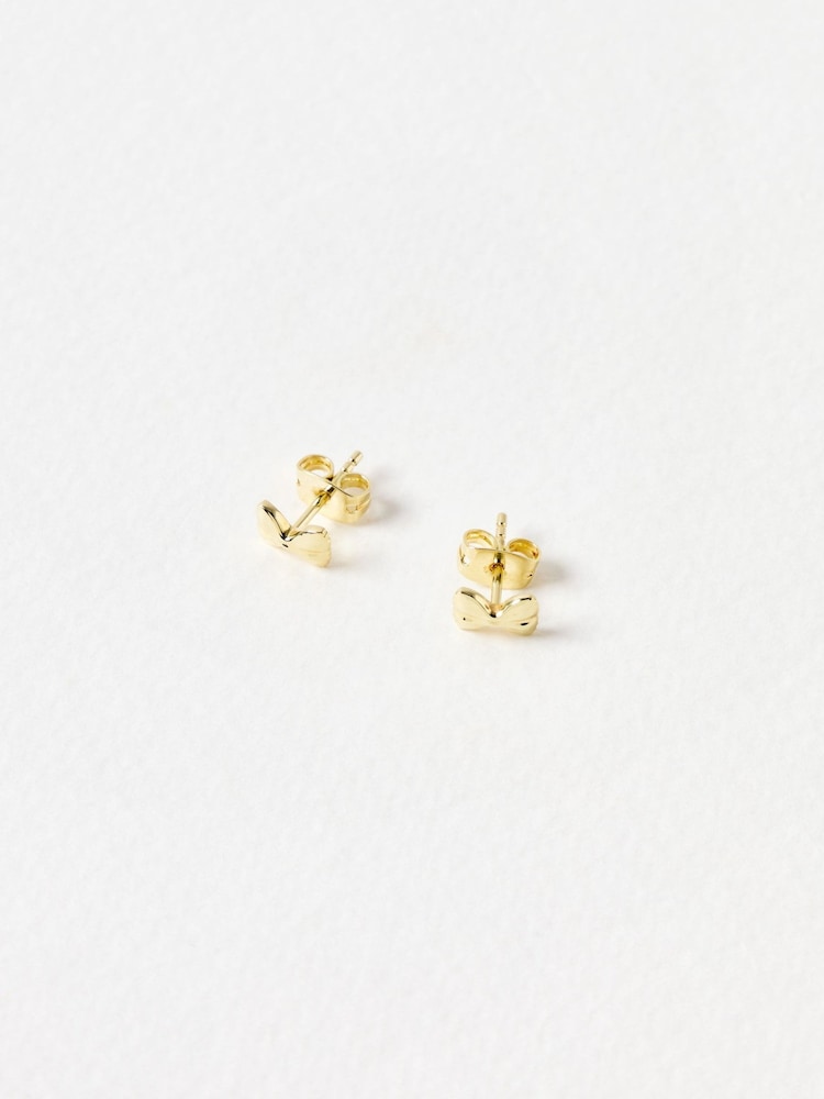 Oliver Bonas Gold Farfalle Pasta Bow Gold Plated Stud Earrings - Image 2 of 4 Oliver Bonas Gold Farfalle Pasta Bow Gold Plated Stud Earrings - Image 2 of 4