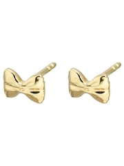 Oliver Bonas Gold Farfalle Pasta Bow Gold Plated Stud Earrings - Image 3 of 4