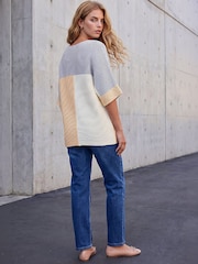 Roman Grey Colour Block Jumper - Image 3 of 4