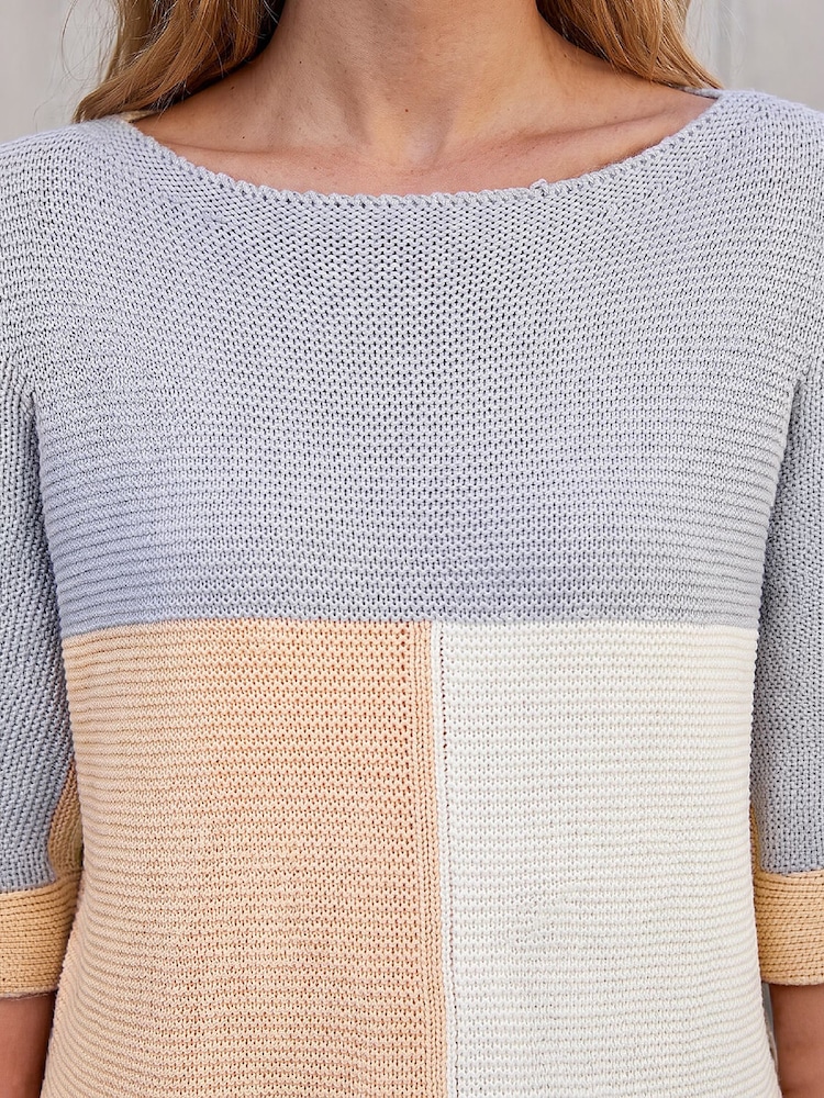 Roman Grey Colour Block Jumper - Image 4 of 4 Roman Grey Colour Block Jumper - Image 4 of 4