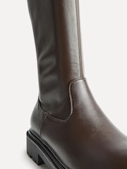 Linzi Brown Briody Wide Fit PU Stretch High Leg Boots - Image 5 of 5