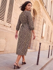Roman Brown Frill Detail Spot Dress - Image 2 of 4
