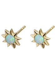 Oliver Bonas Blue Cyra Sun Gold Plated Opalite Stud Earrings - Image 3 of 3