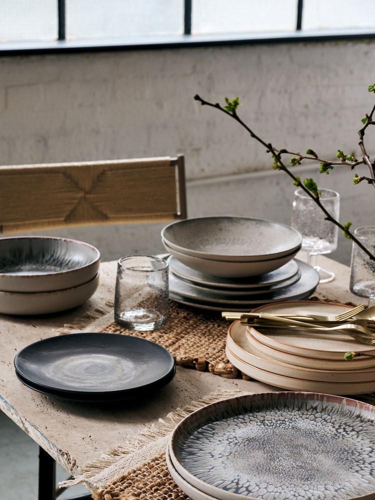 French Connection 12 Piece Natural Grey Westcott Reactive Dinner Set - Image 2 of 4