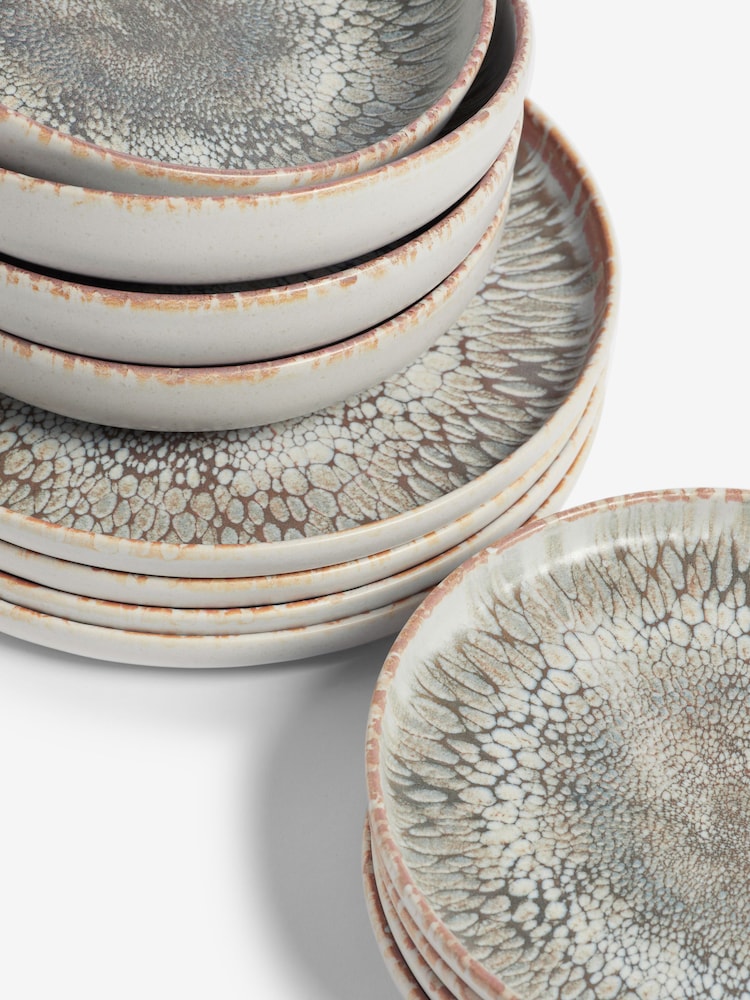 French Connection 12 Piece Natural Grey Westcott Reactive Dinner Set - Image 4 of 4
