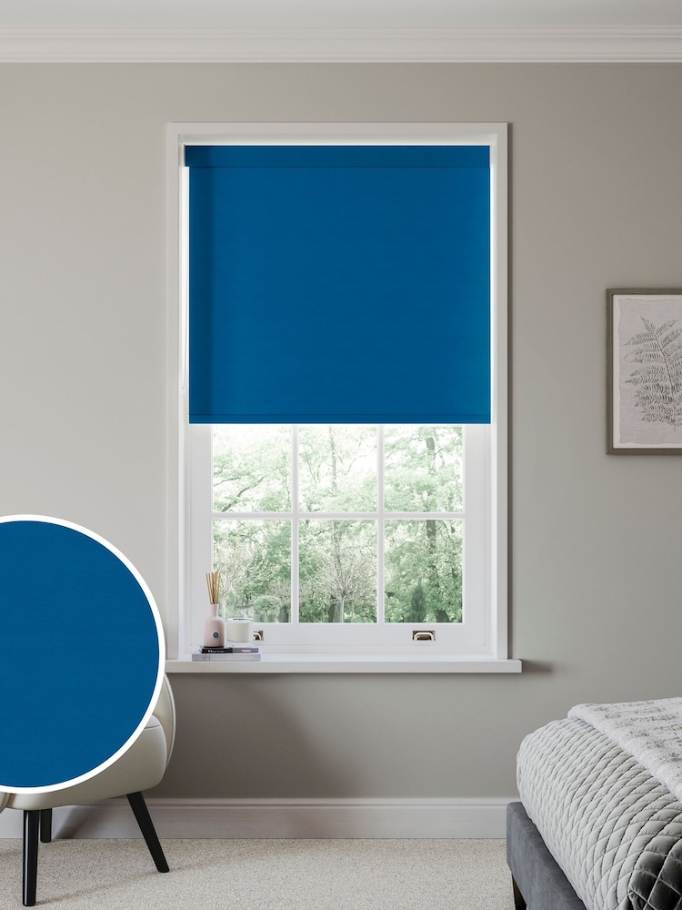 Marine Blue Glow Made to Measure Blackout Roller Blind - Image 1 of 6
