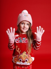Vanilla Underground Pink Paw Patrol Girls Winter Beanie and Scarf Set - Image 5 of 5