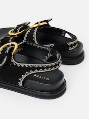 Oliver Bonas Suede Stitch Detail Double Buckle Sandals - Εικόνα 6 από 7