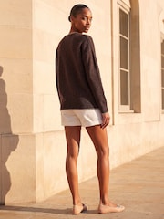 Roman Brown Contrast Stitch Heart Jumper - Image 3 of 4