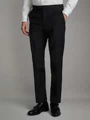 Reiss Black Hope Modern Fit Wool Blend Trousers - Image 1 of 7
