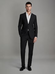 Reiss Black Hope Modern Fit Wool Blend Trousers - Image 3 of 7