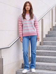Roman Pink Contrast Stripe Knit Jumper - Image 2 of 4