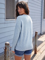 Roman Blue Contrast Stitch Heart Jumper - Image 3 of 4