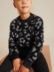 Black Knitted Jumper (3-16yrs) - Image 1 of 5
