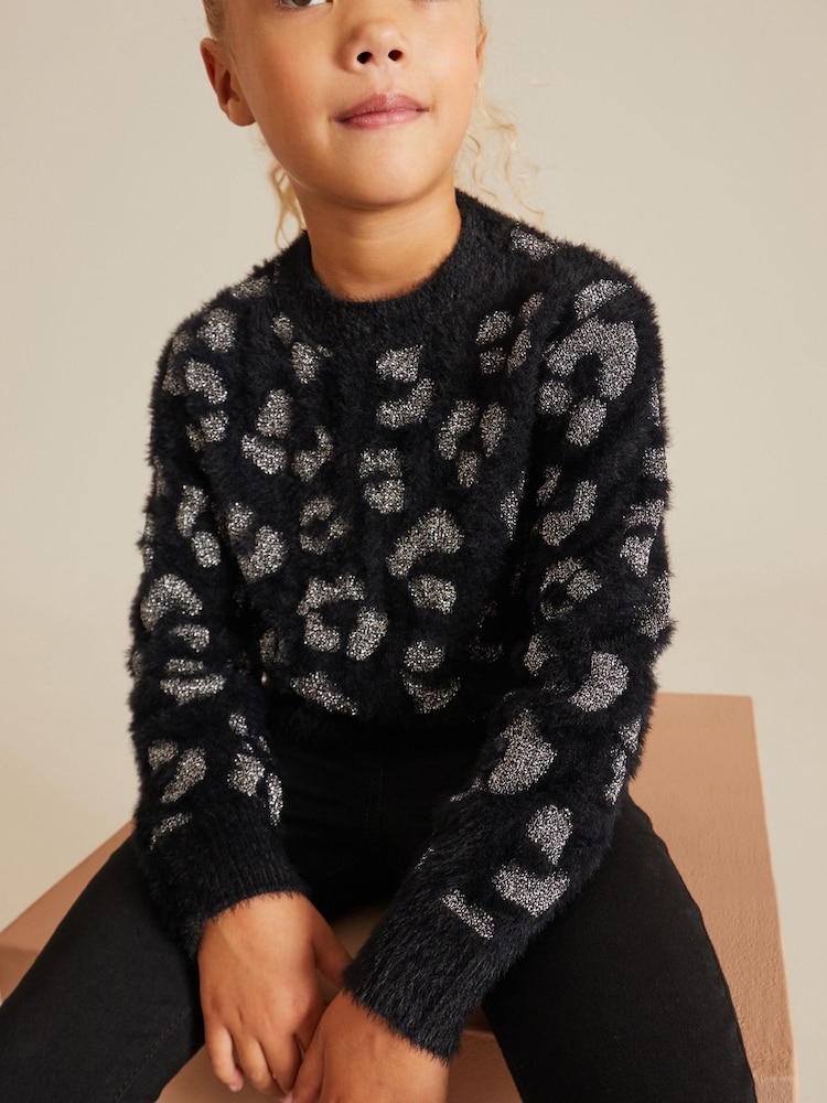 Black Knitted Jumper (3-16yrs) - Image 1 of 5