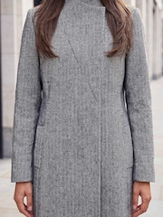 Roman Black Funnel Neck Coat - Image 2 of 4