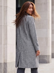 Roman Black Funnel Neck Coat - Image 4 of 4